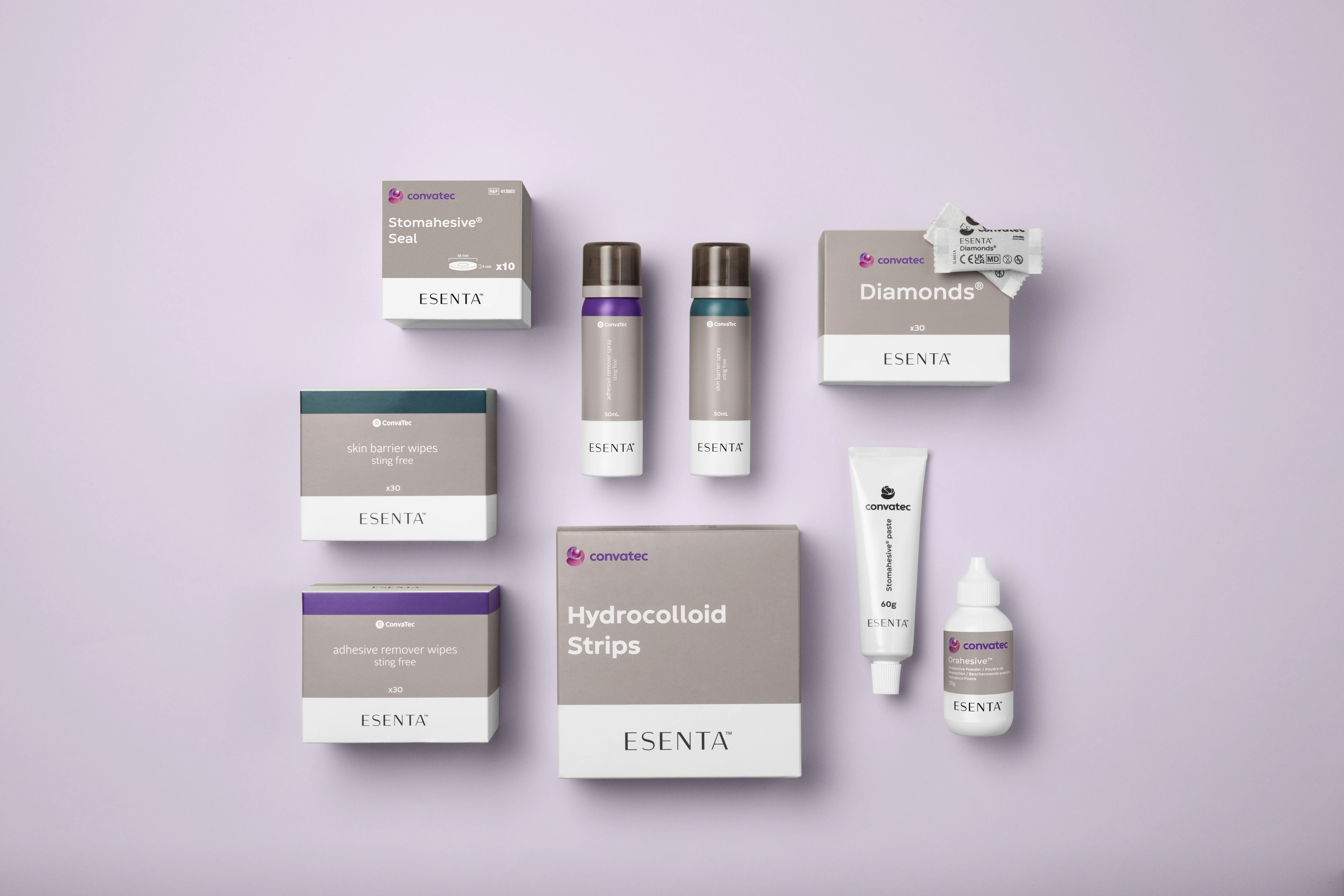 un groupe de boîtes contenant différents produits