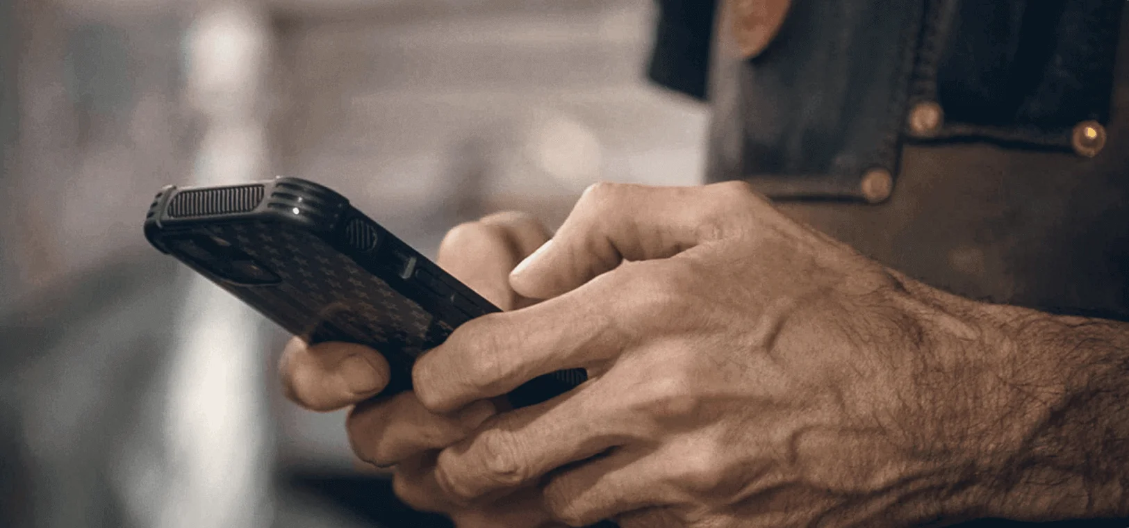 a person holding a cell phone