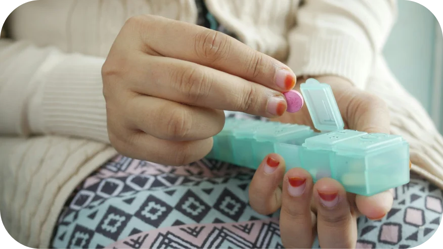 a person holding a green object
