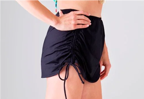 a woman wearing a black dress