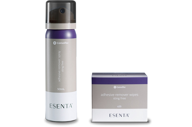Esenta™ Sting free adhesive remover sprays and wipes